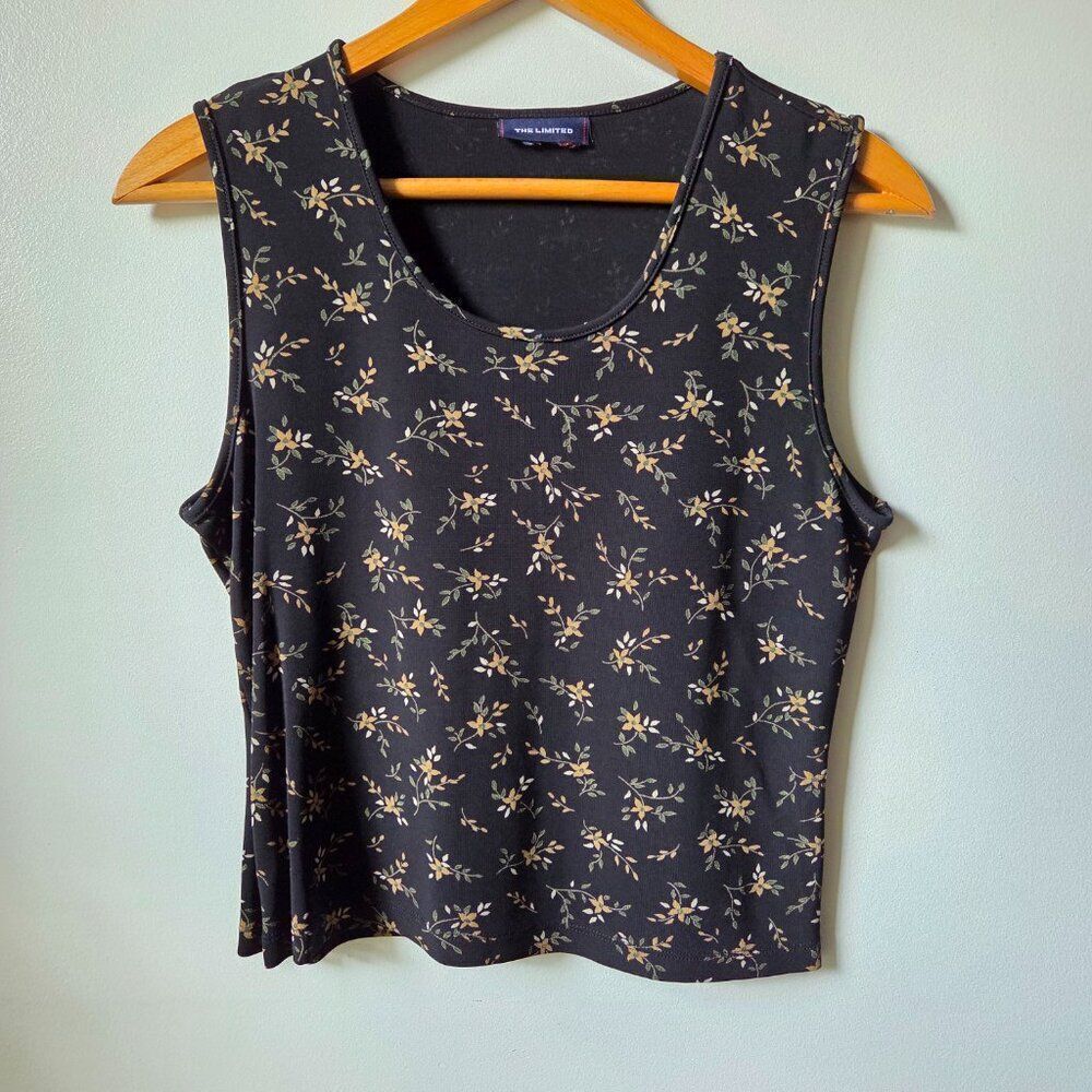 EUC THE LIMITED VINTAGE FLORAL SCOOP NECK SLINKY TANK TOP SIZE M
